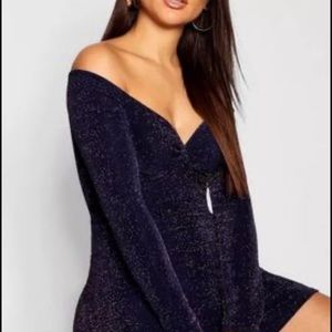 Boohoo Off-the-Shoulder Romper Size 4 US